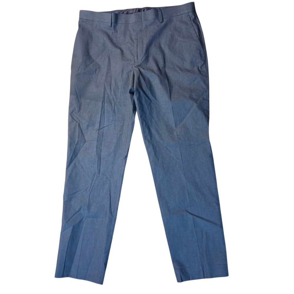 J.Crew Ludlow Dark Blue Italian Cotton Suit Pants 36x32‎ Tessuti di Sondrio NEW